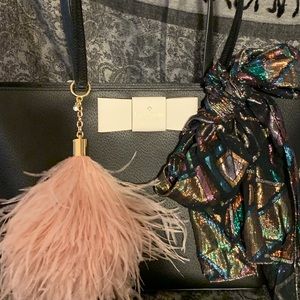 Kate Spade black bag white bow tie NWT